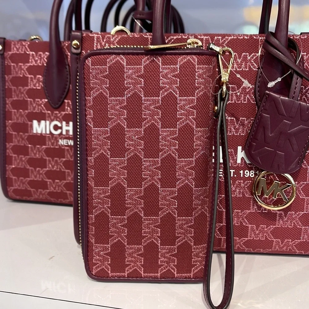 Michael Kors Jet Set Travel Large Phone Case Wristlet Wallet MK Mulberry Multi - Picture 11 of 16